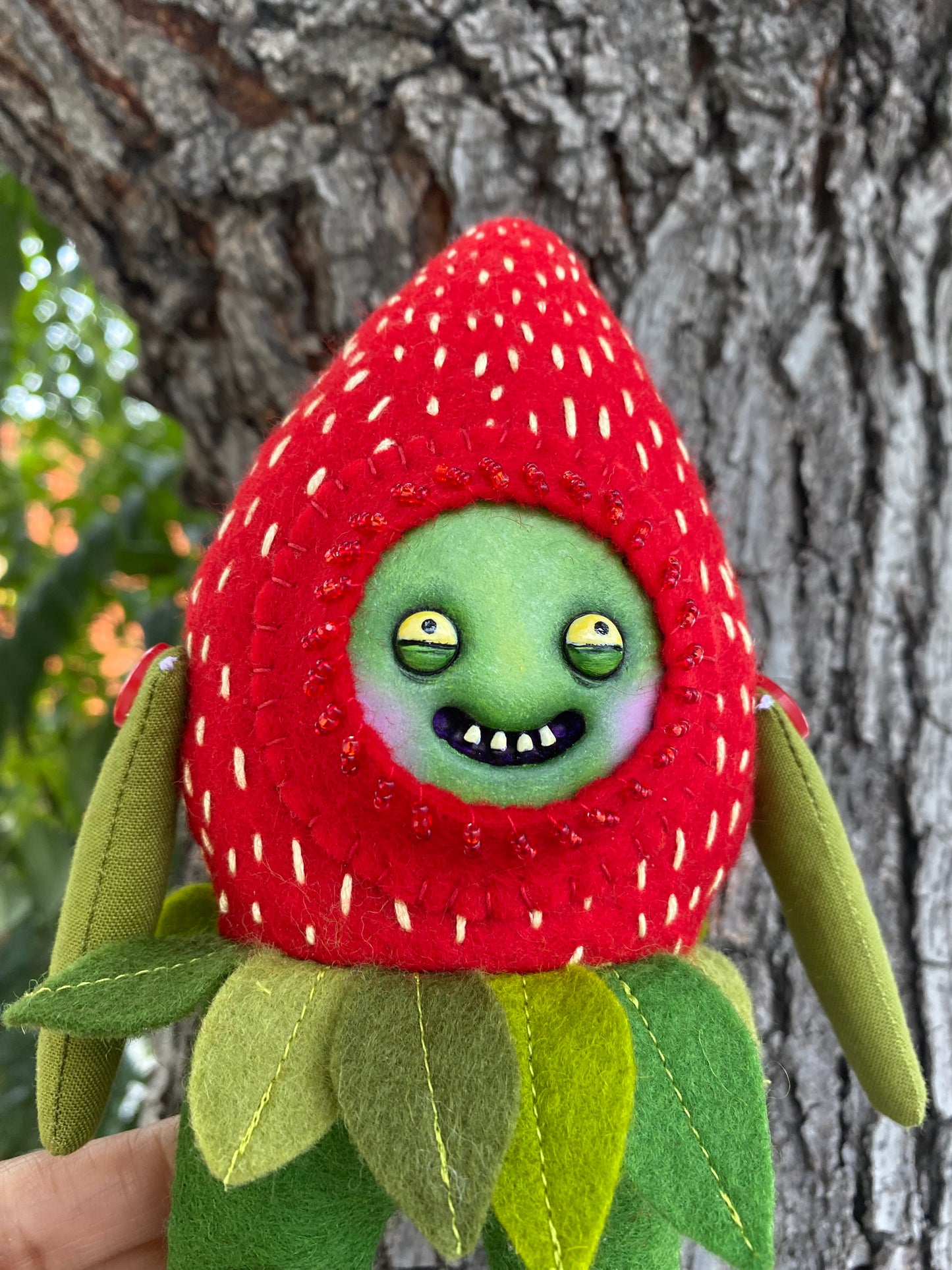 Small Red Strawberry Creature Doll
