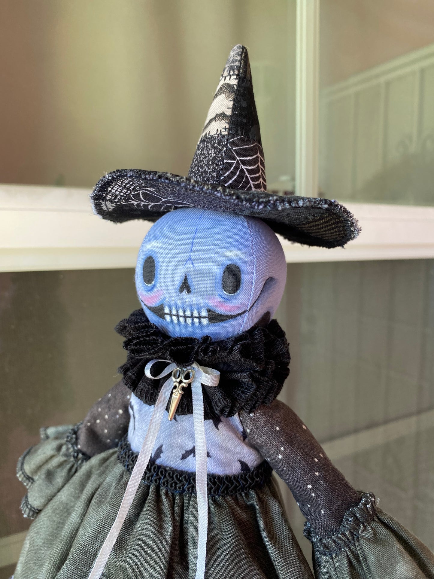 Handmade Skeleton Patchwork Witch Doll