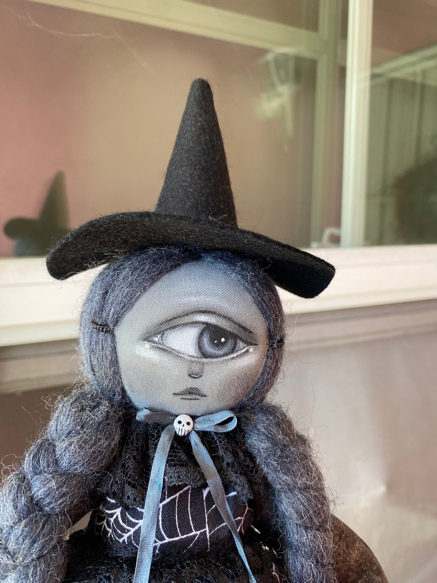 Handmade Halloween Cyclops Witch Doll