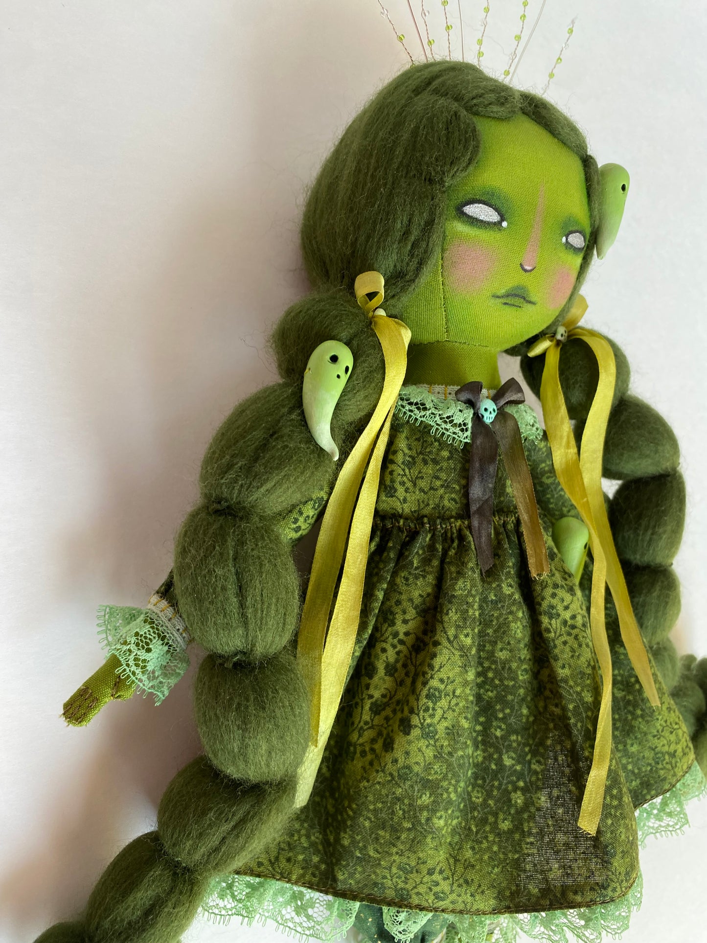 Handmade Green Ghost Doll
