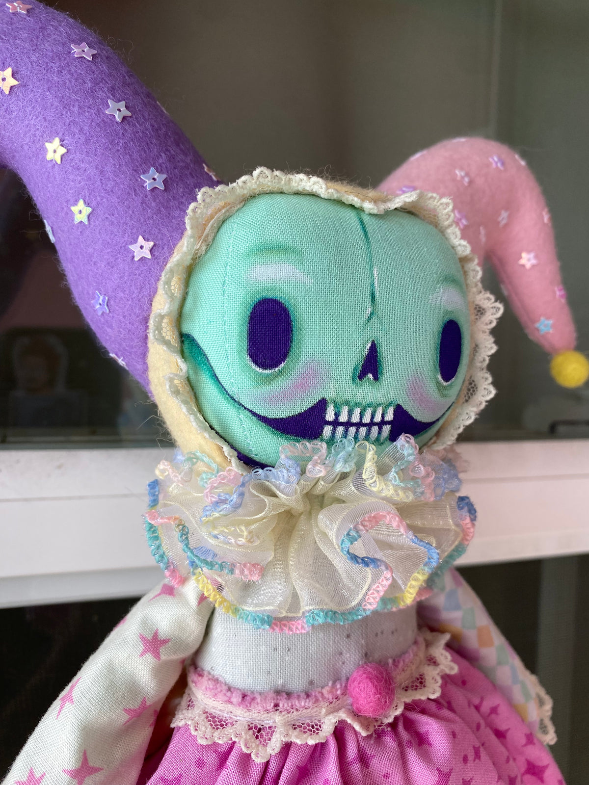 Handmade Skeleton Jester Doll