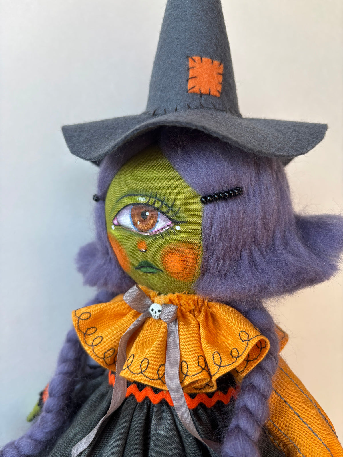 Handmade Halloween Cyclops Witch Doll
