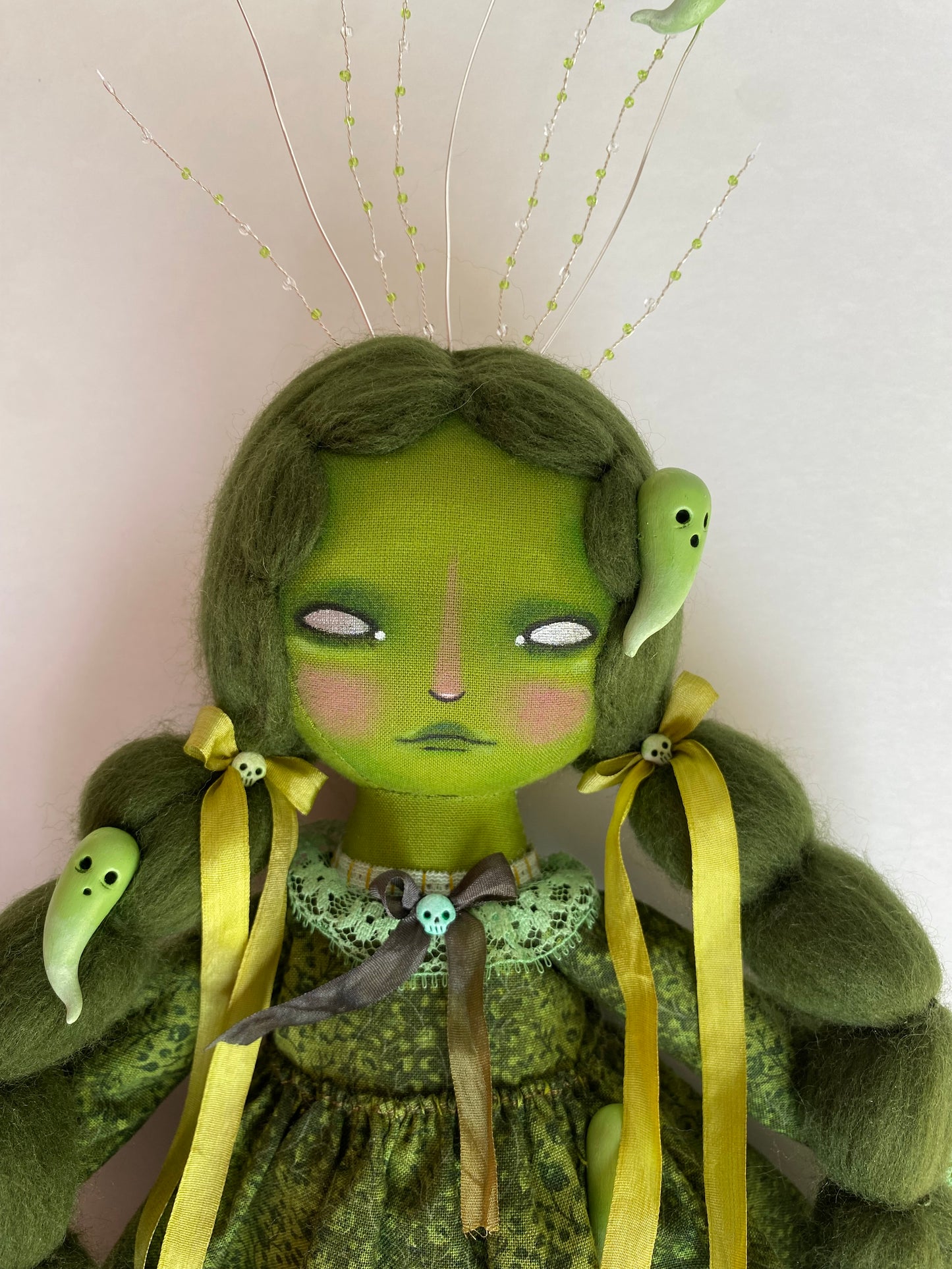 Handmade Green Ghost Doll