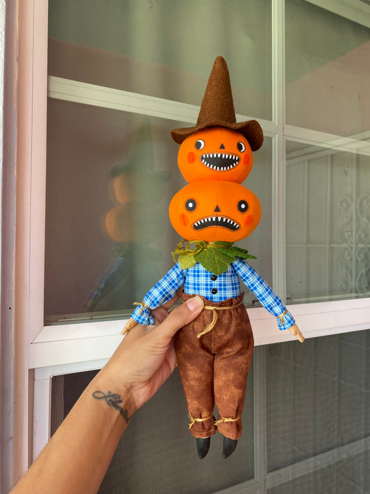 Handmade Double Pumpkin Head Doll