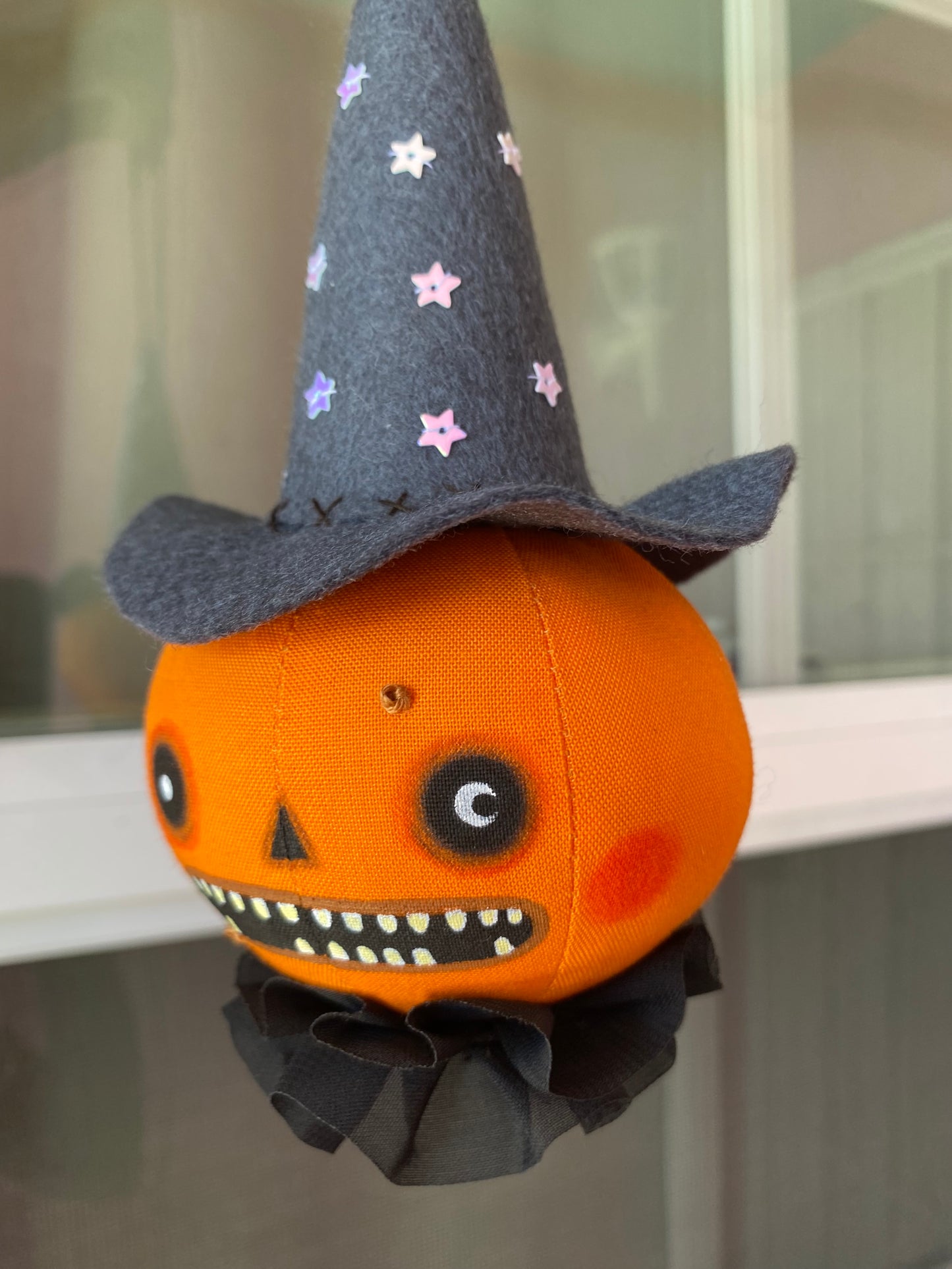 Handmade Pumpkin Witch Ornament