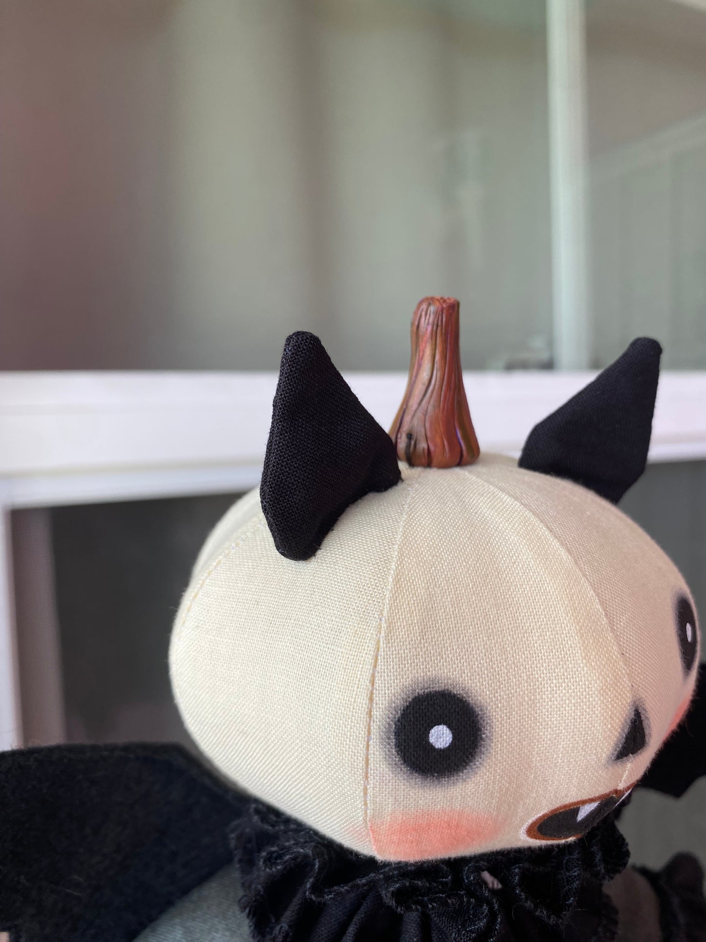 Handmade Pumpkin Bat Doll