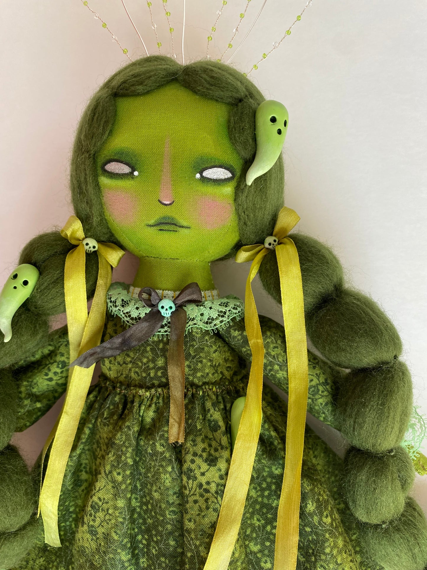 Handmade Green Ghost Doll