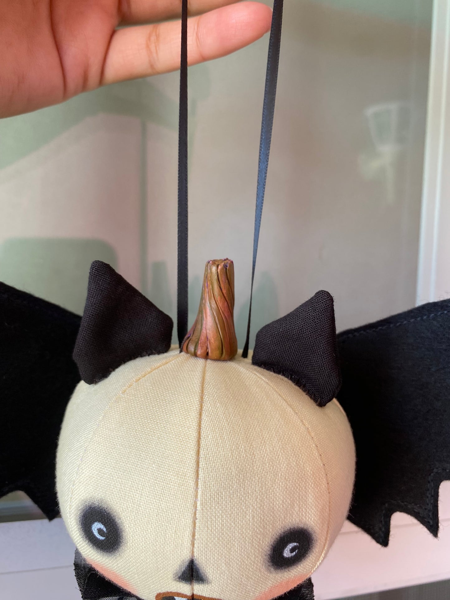 Handmade Pumpkin Bat Ornament