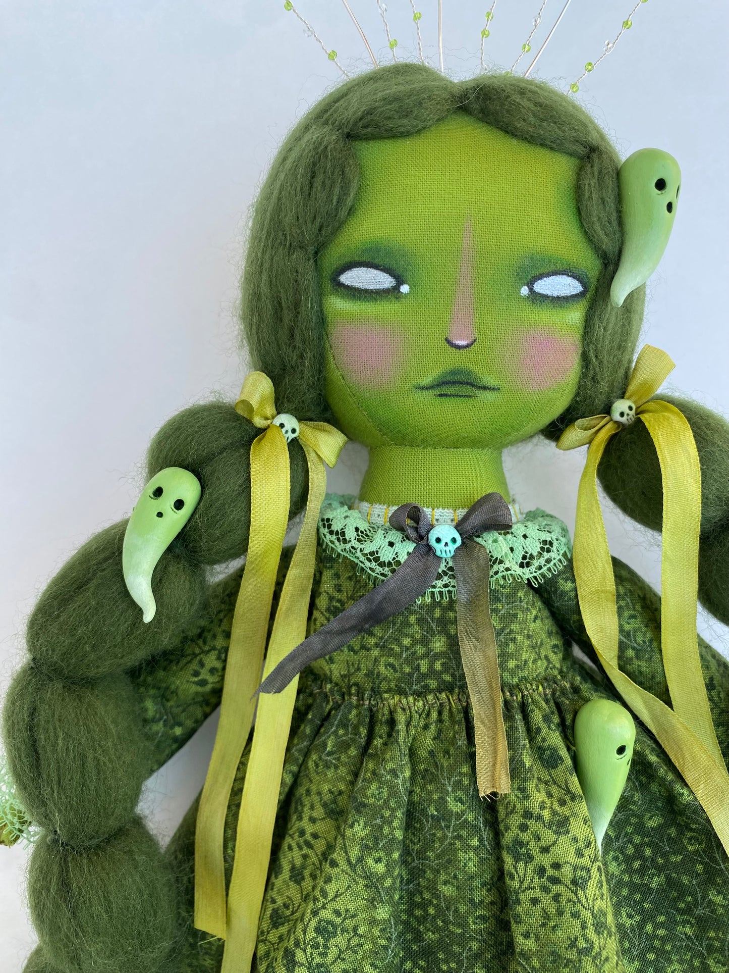 Handmade Green Ghost Doll