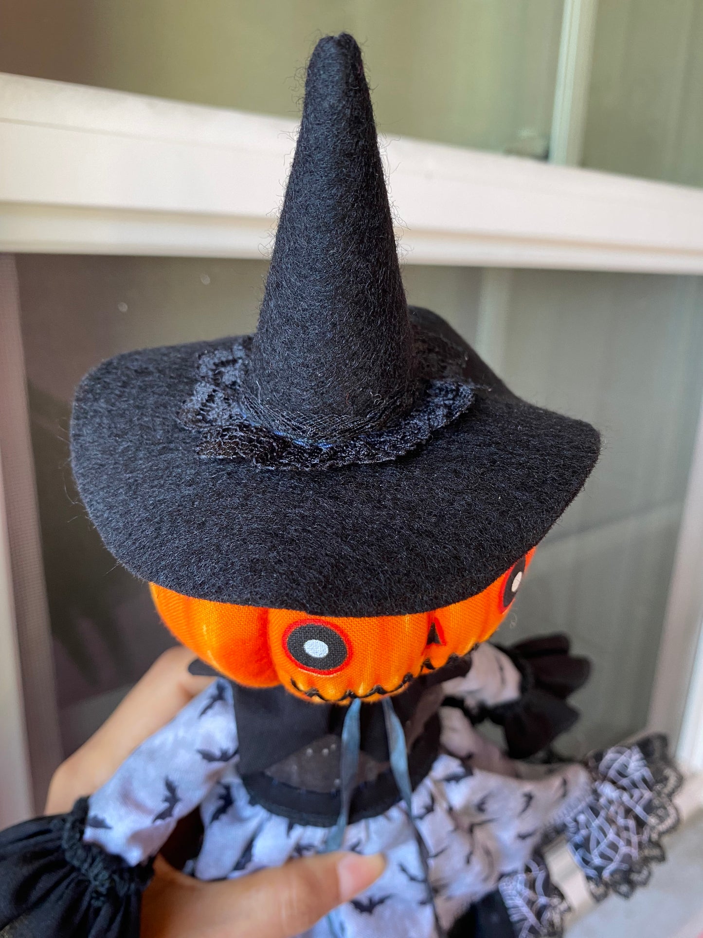 Handmade Pumpkin Witch Doll