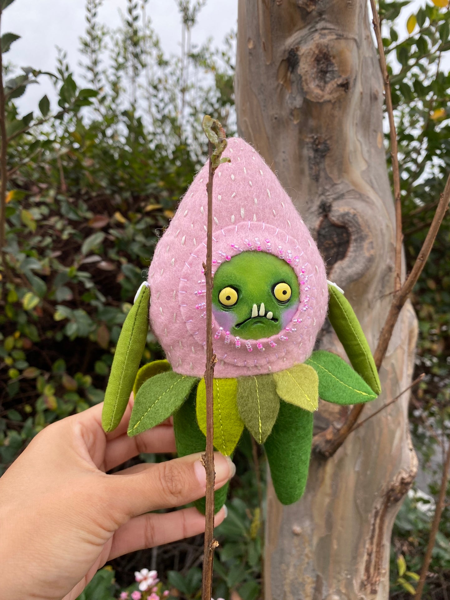 Small Pink Strawberry Creature Doll