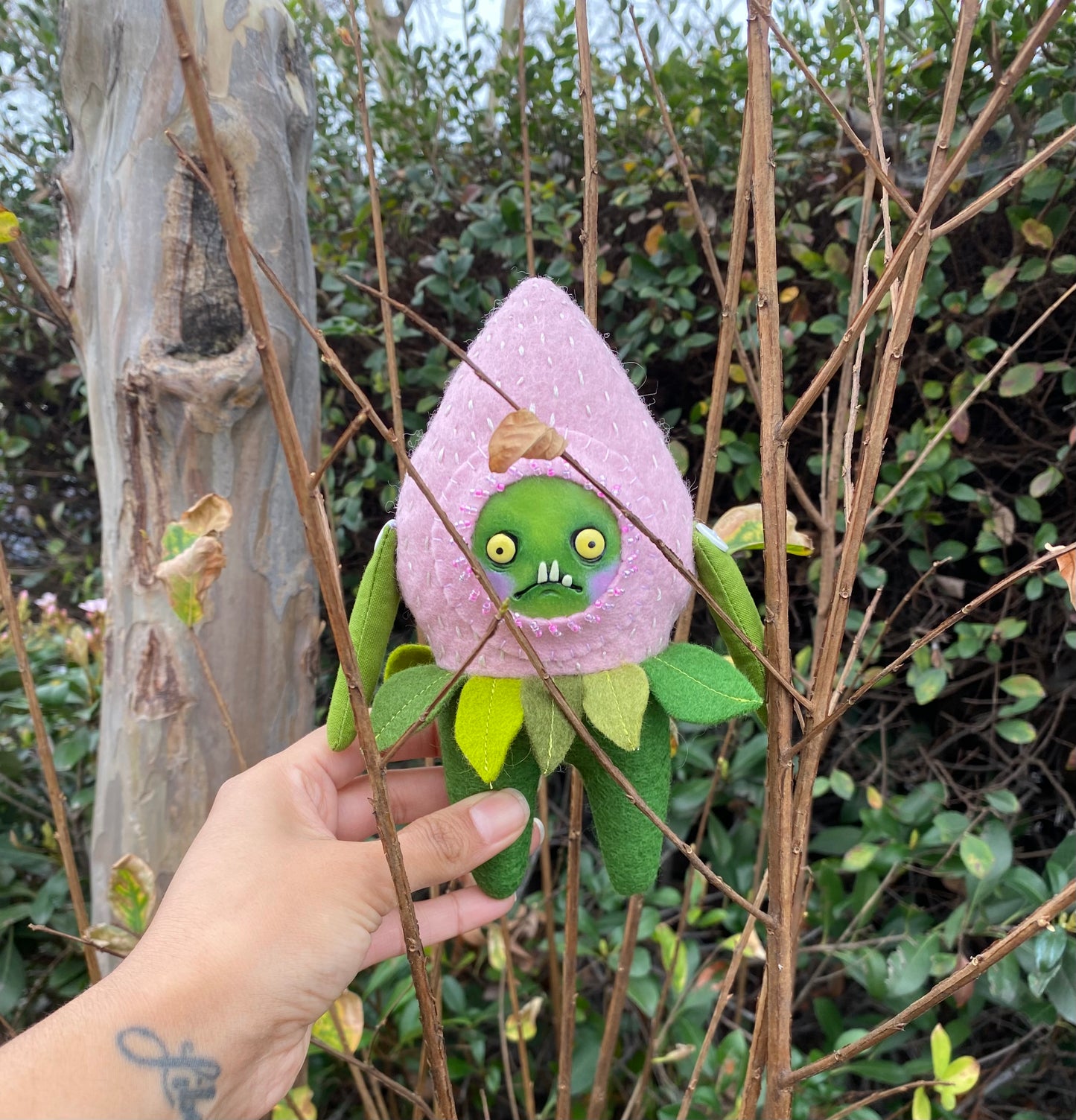 Small Pink Strawberry Creature Doll