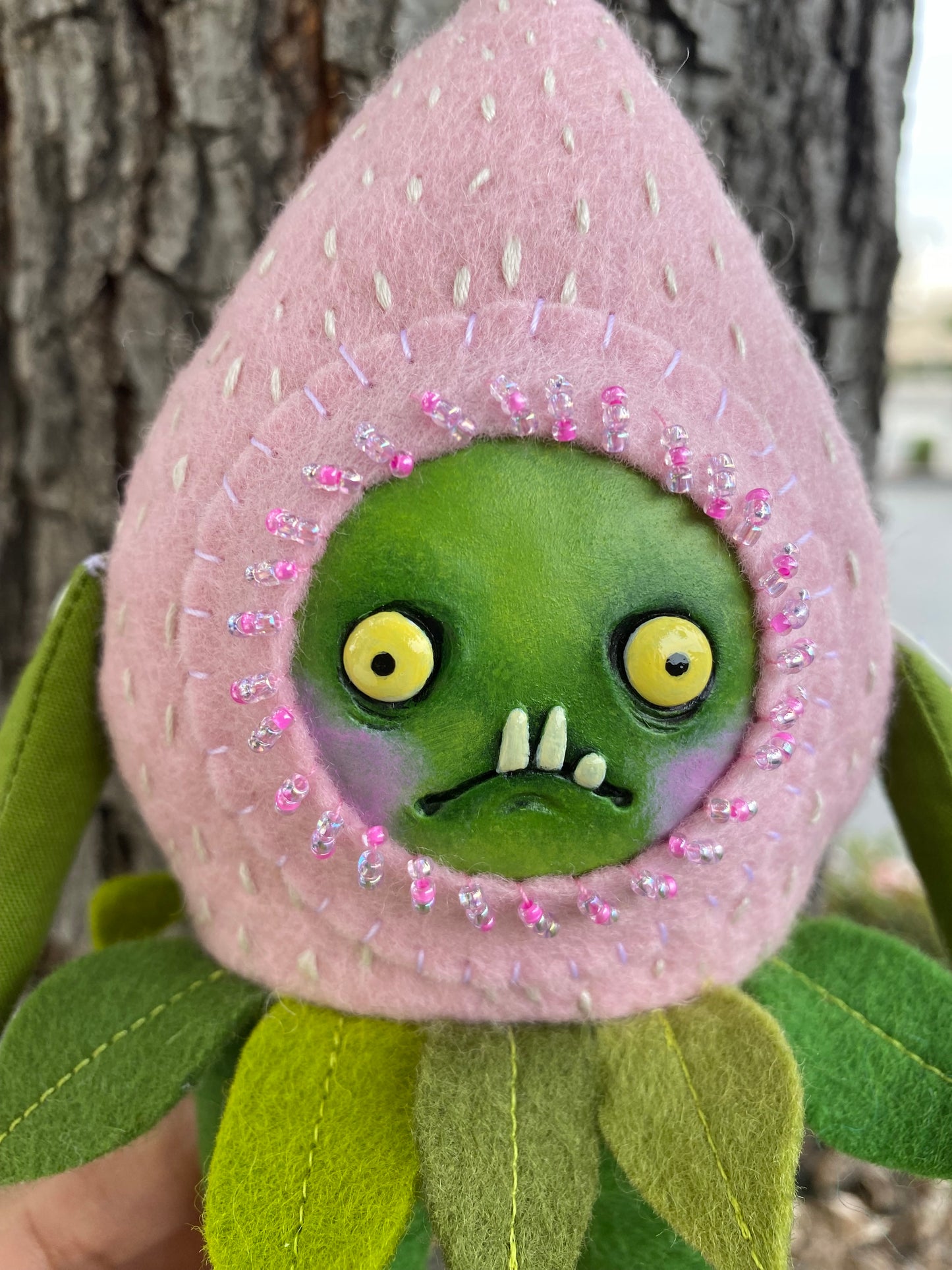 Small Pink Strawberry Creature Doll