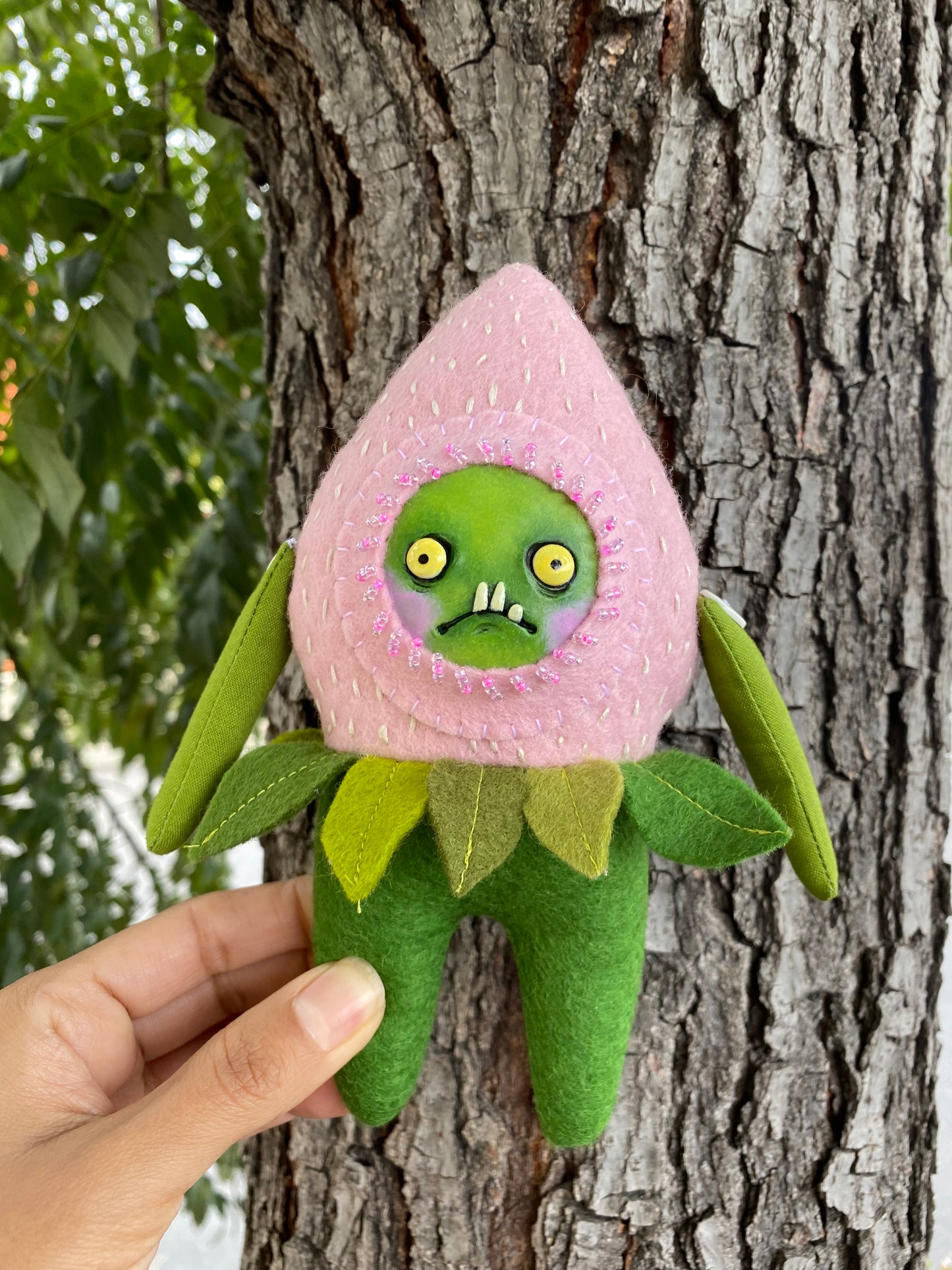 Small Pink Strawberry Creature Doll