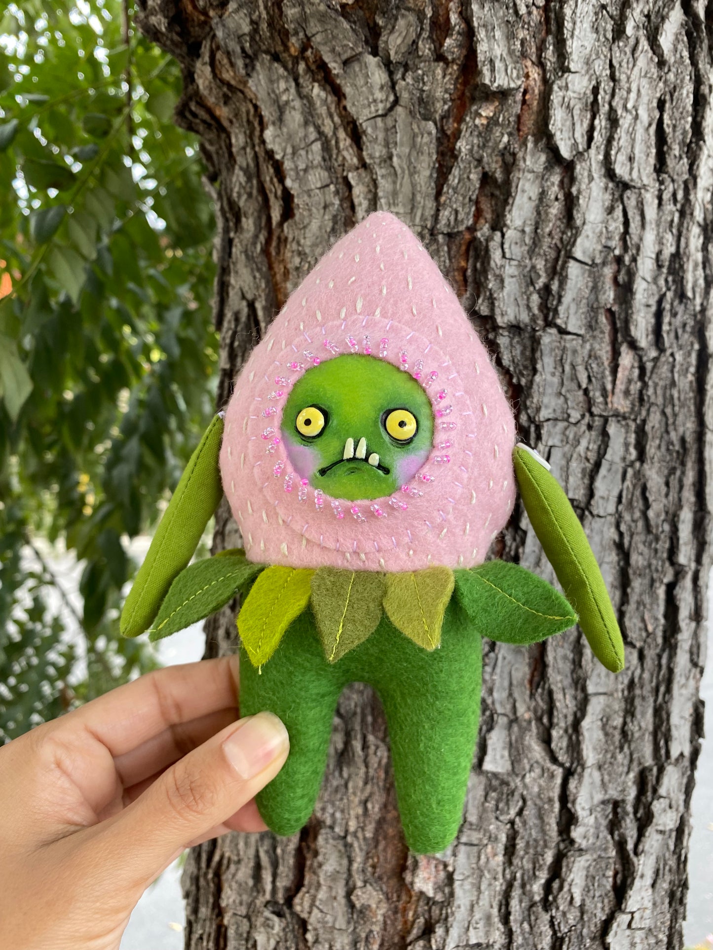 Small Pink Strawberry Creature Doll