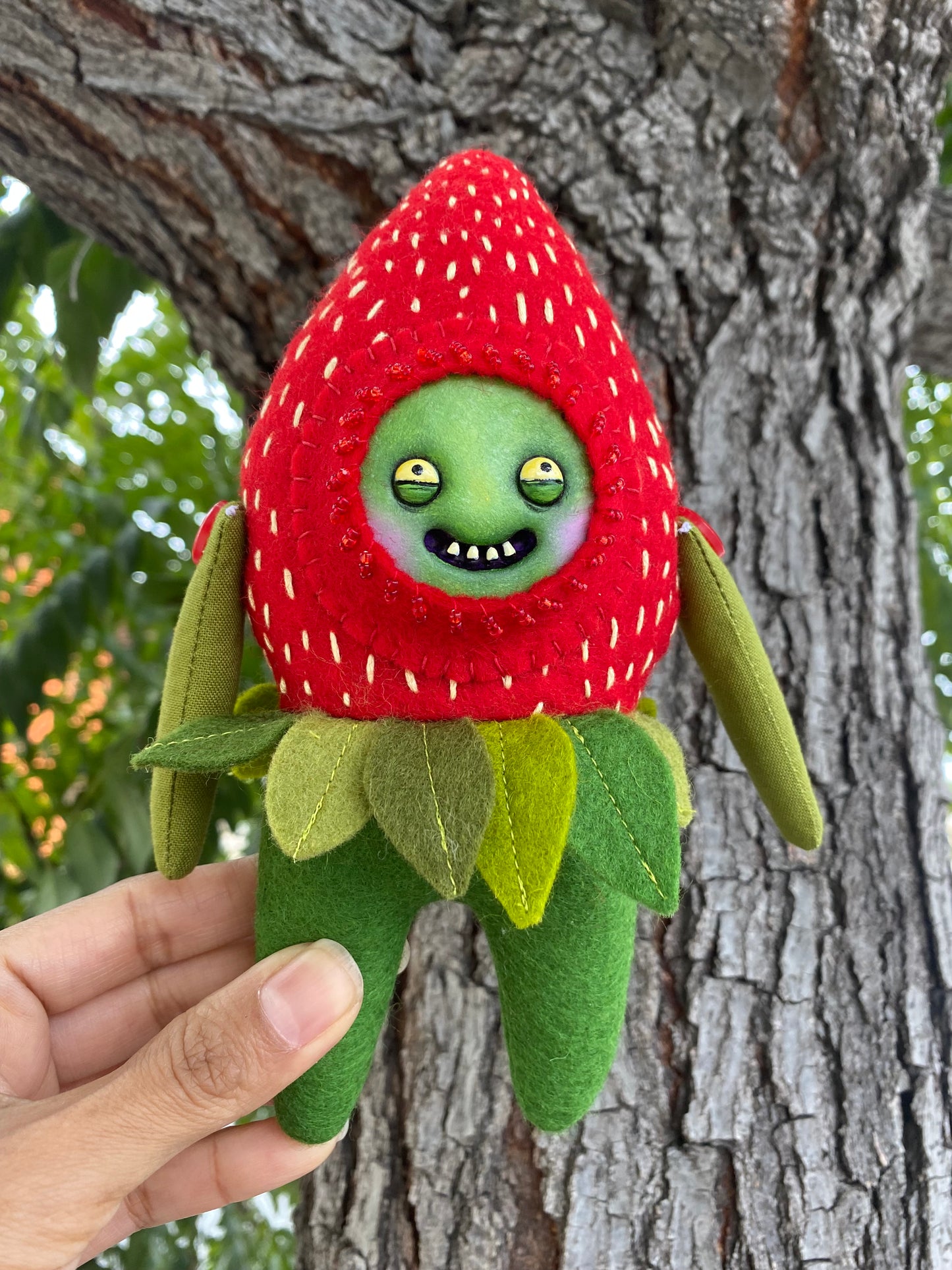 Small Red Strawberry Creature Doll