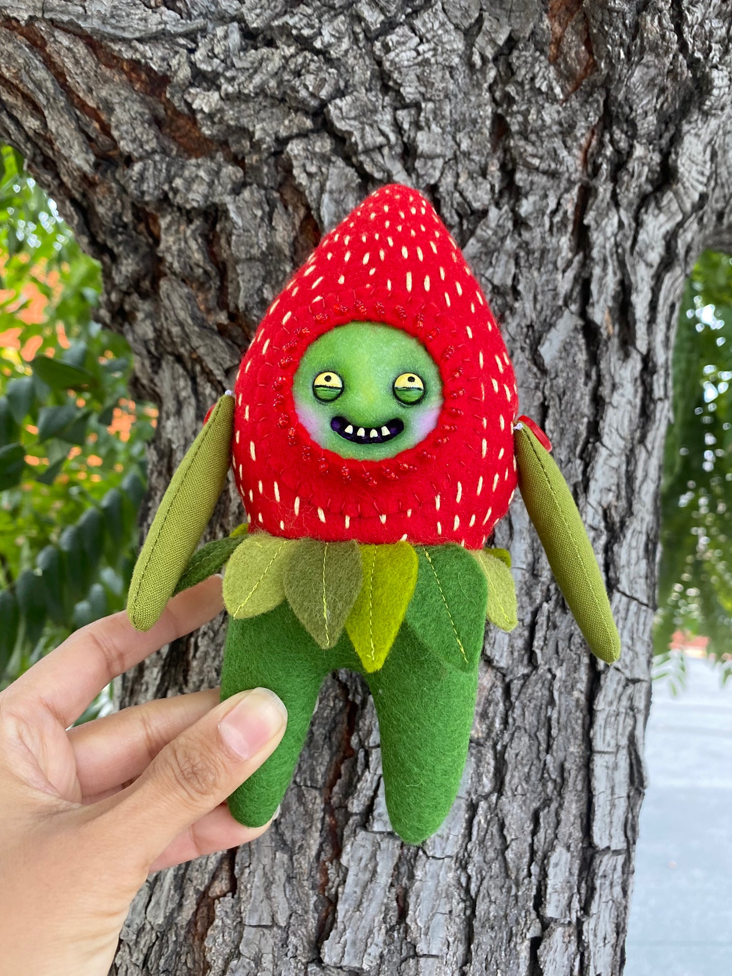 Small Red Strawberry Creature Doll