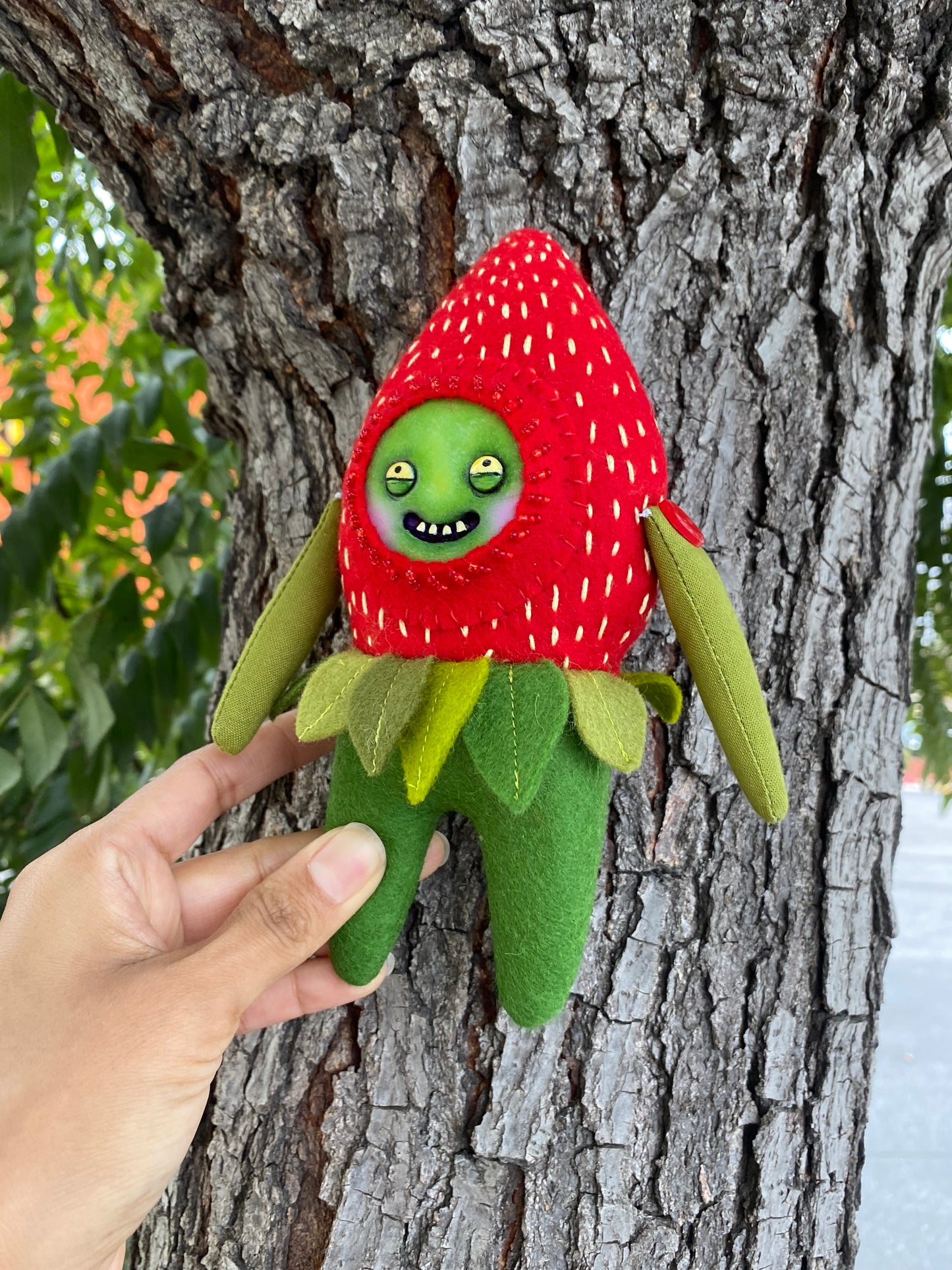 Small Red Strawberry Creature Doll