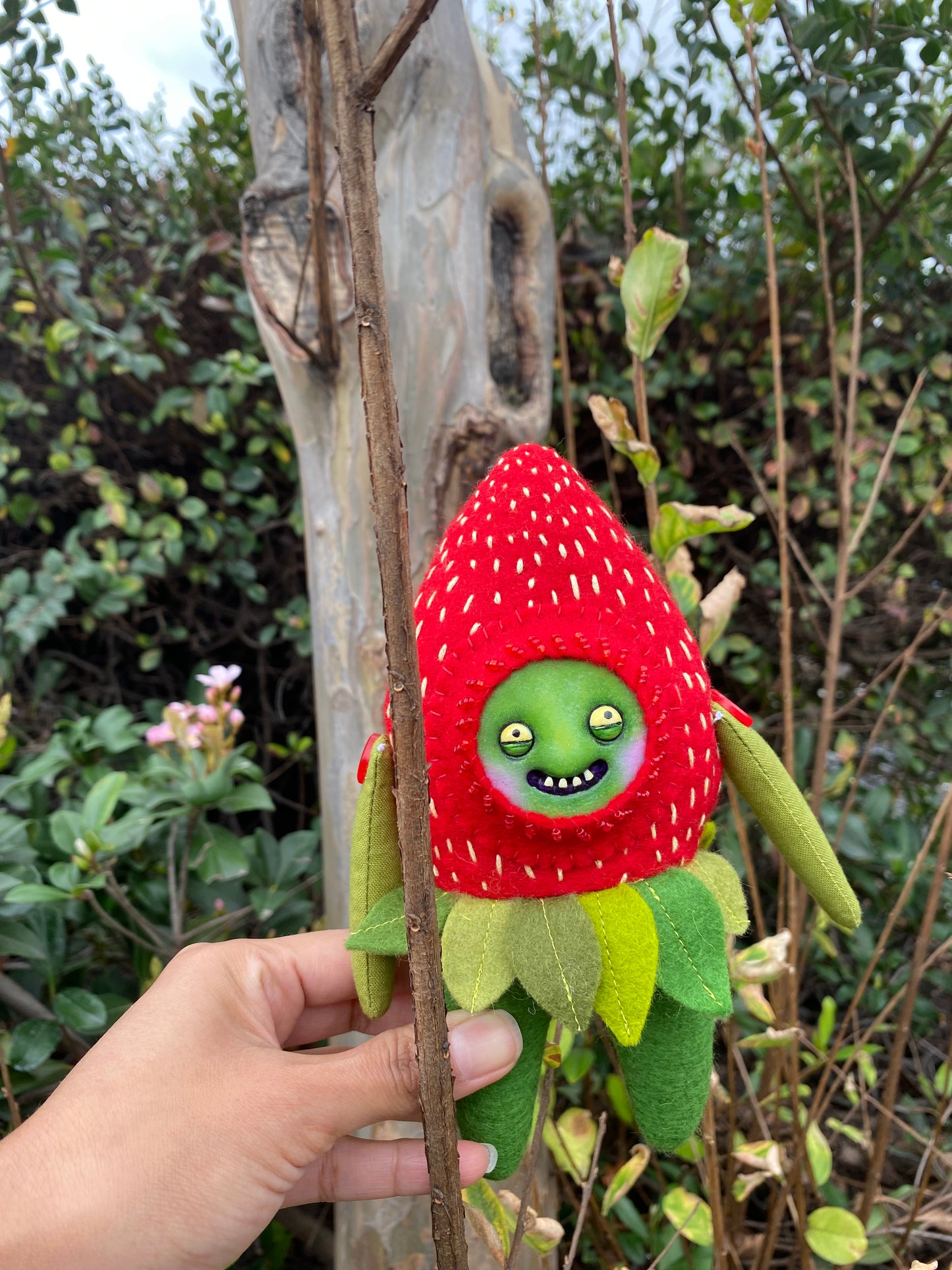 Small Red Strawberry Creature Doll