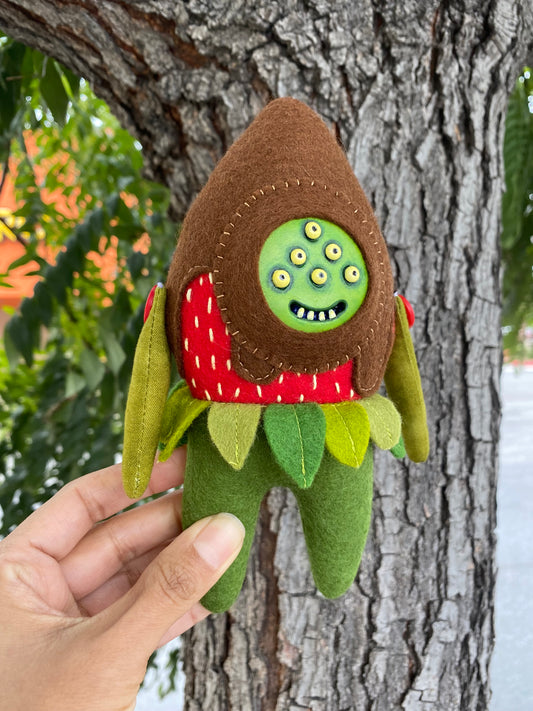 Small Red Chocolate Strawberry Creature Doll