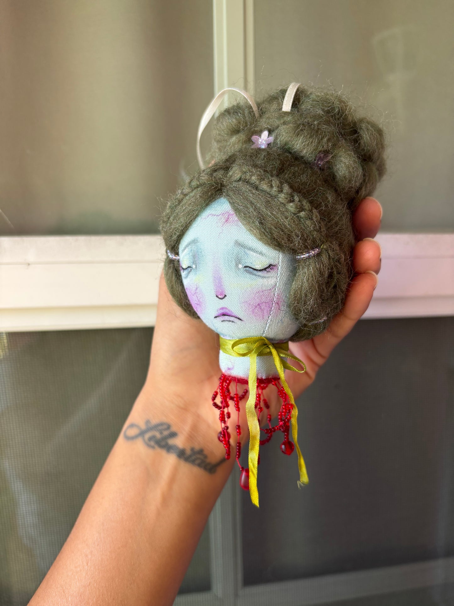 Handmade Ribbon Girl Head Ornament