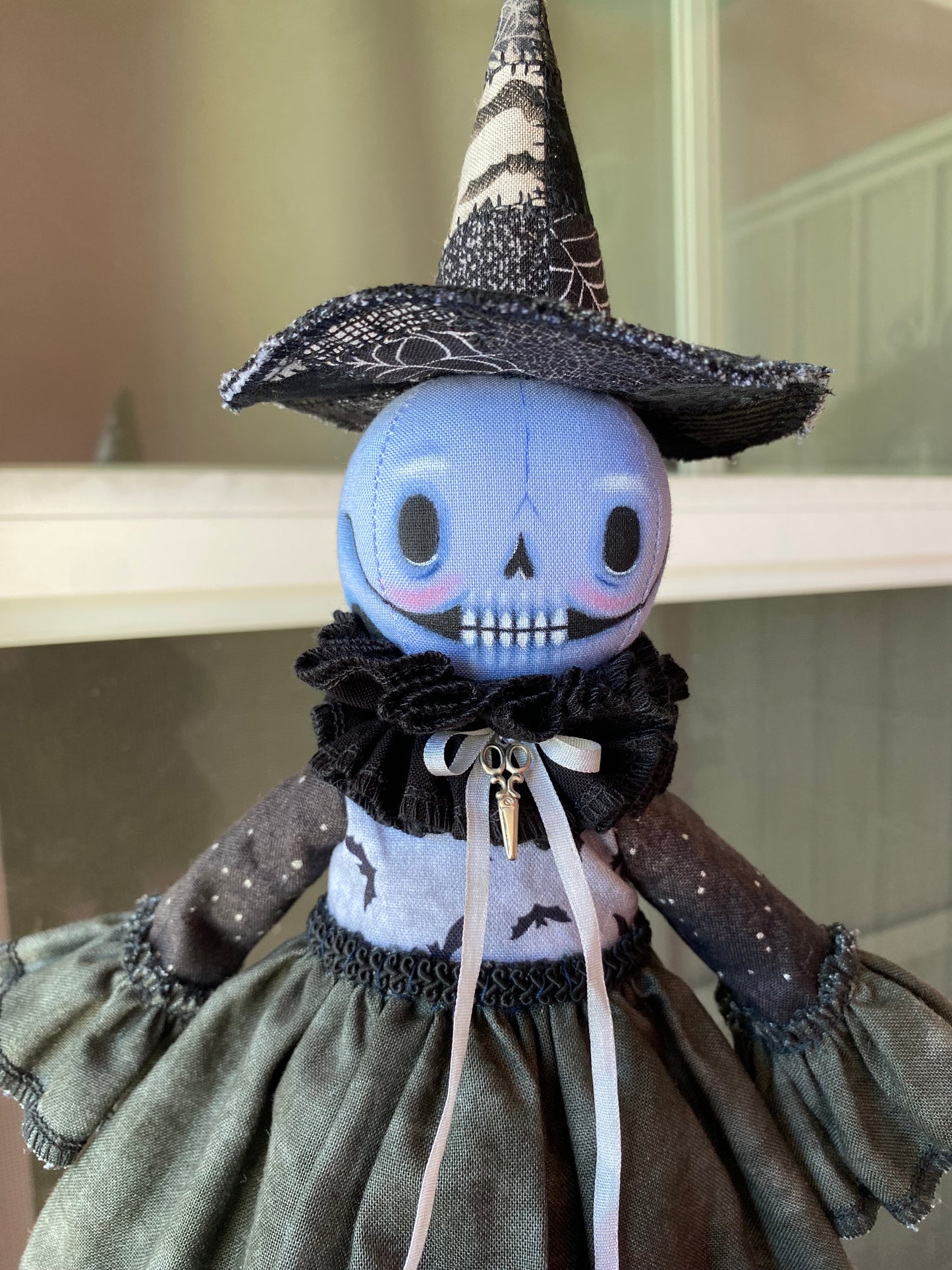 Handmade Skeleton Patchwork Witch Doll