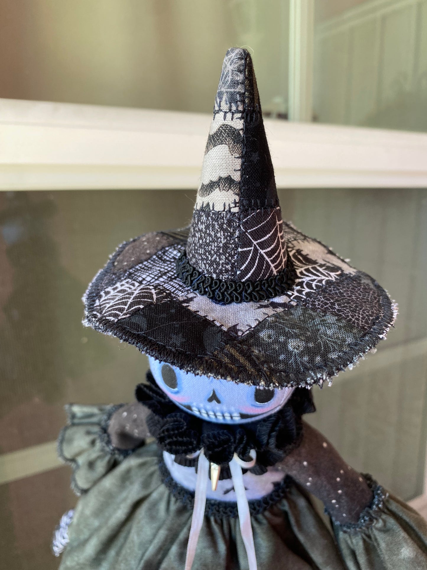 Handmade Skeleton Patchwork Witch Doll