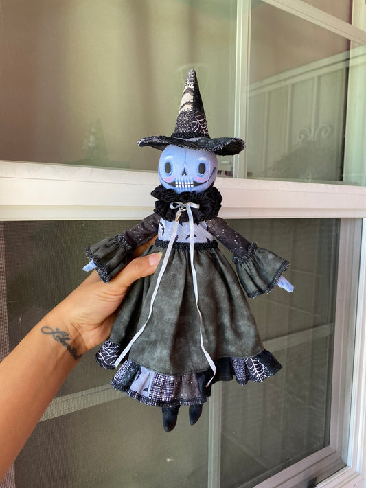 Handmade Skeleton Patchwork Witch Doll
