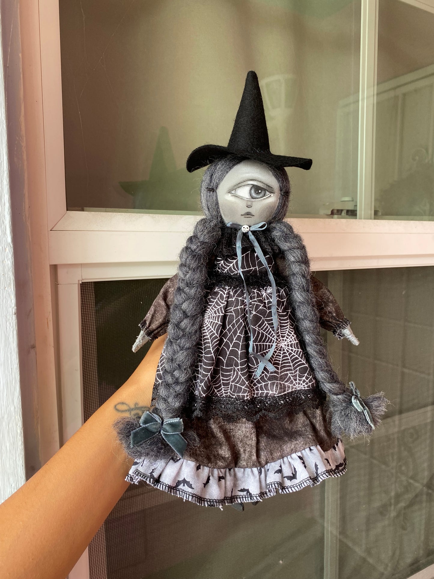 Handmade Halloween Cyclops Witch Doll