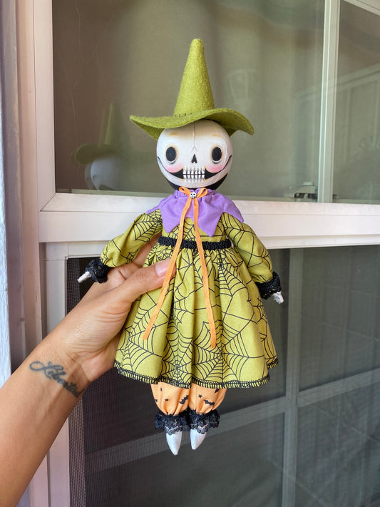 Handmade Halloween Skeleton Witch Doll