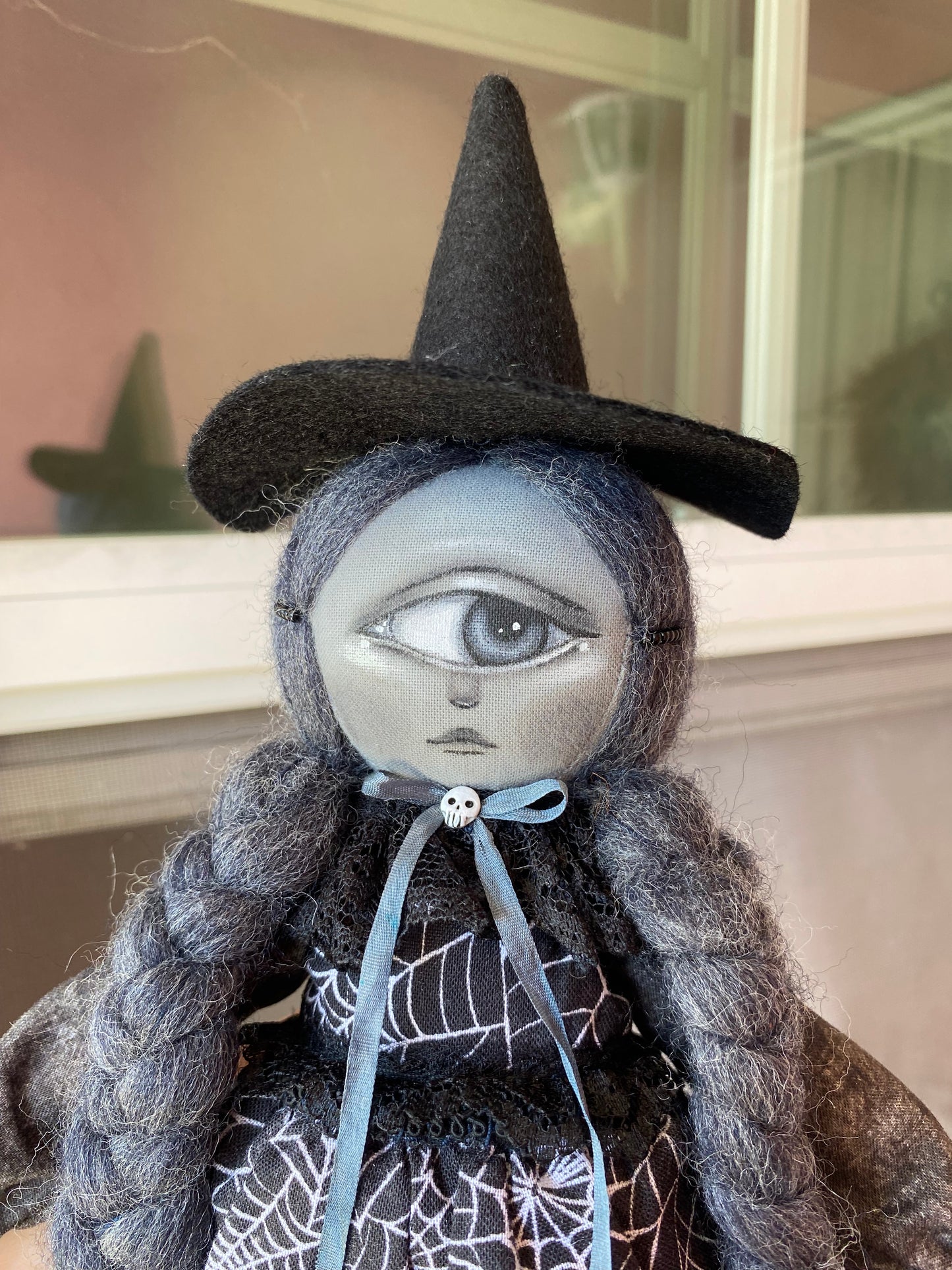Handmade Halloween Cyclops Witch Doll
