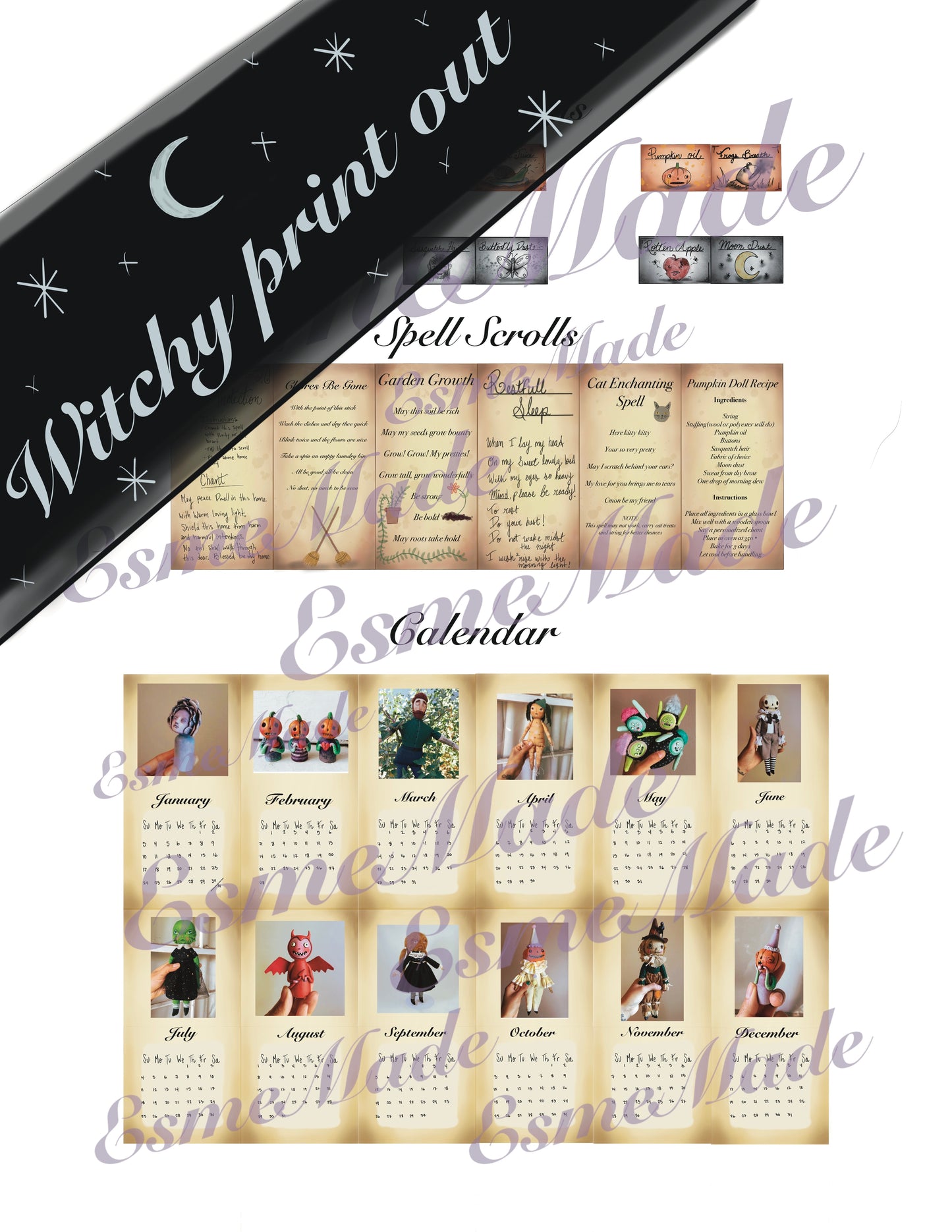 Miniature Witch Labels Print Out PDF